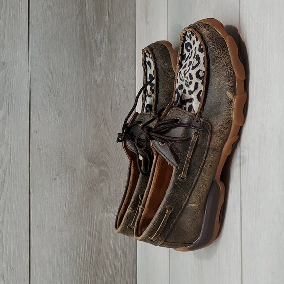 Twisted X Womens "Like New"Driving Moc Leather boots shoes sz 5.5M - Picture 1 of 12